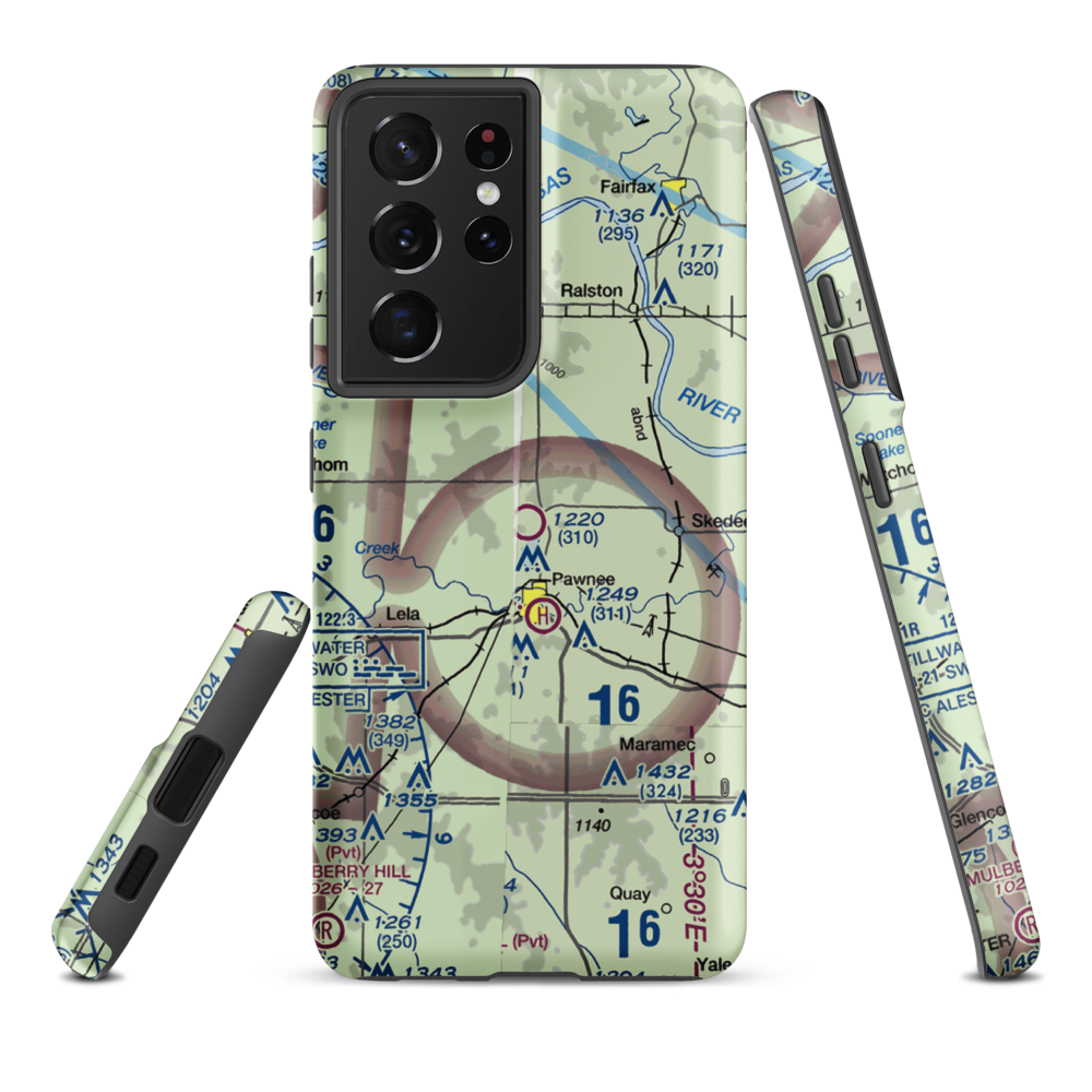 Pawnee Municipal Airport (H97) VFR Sectional Samsung Phone Case Samsung Galaxy S21 Plus model shown