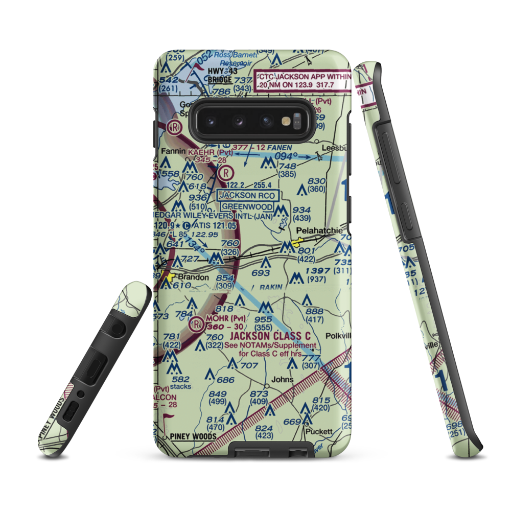 Payne Airport (4MS0) VFR Sectional Samsung Phone Case Samsung Galaxy S10 Plus model shown