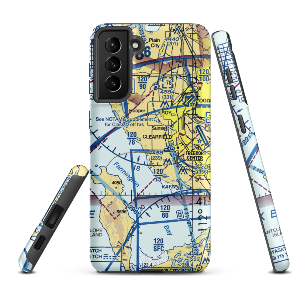 Payne Field (UT40) VFR Sectional Samsung Phone Case Samsung Galaxy S21 Plus model shown