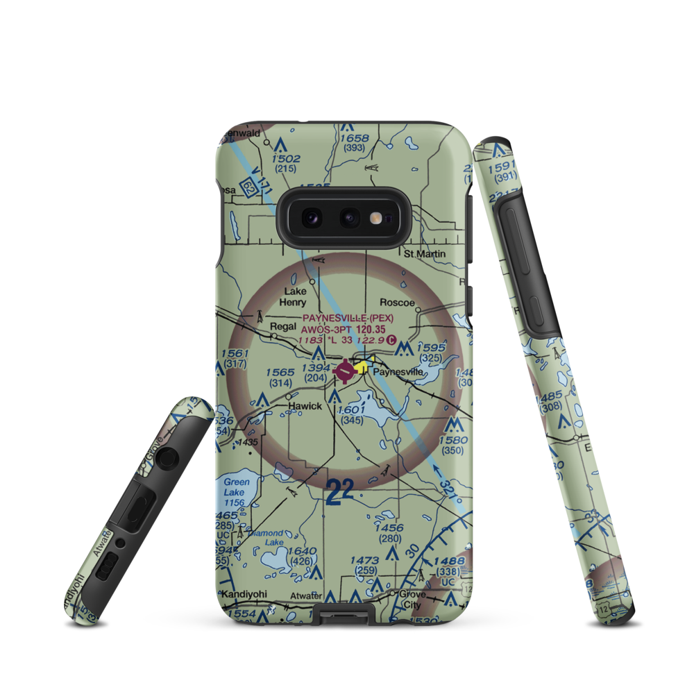 Paynesville Municipal Airport (PEX) VFR Sectional Samsung Phone Case Samsung Galaxy S10 Plus model shown