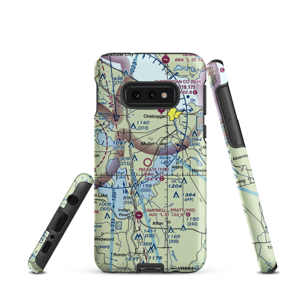 Pbeaaye Airport (Y30) VFR Sectional Samsung Phone Case Samsung Galaxy S10e model shown