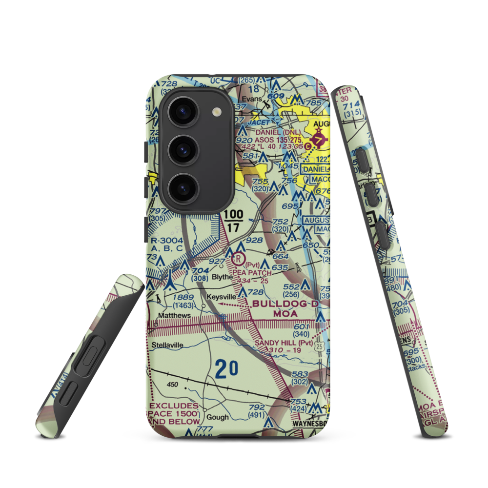 Pea Patch Aerodrome (61GA) VFR Sectional Samsung Phone Case Samsung Galaxy S23 model shown