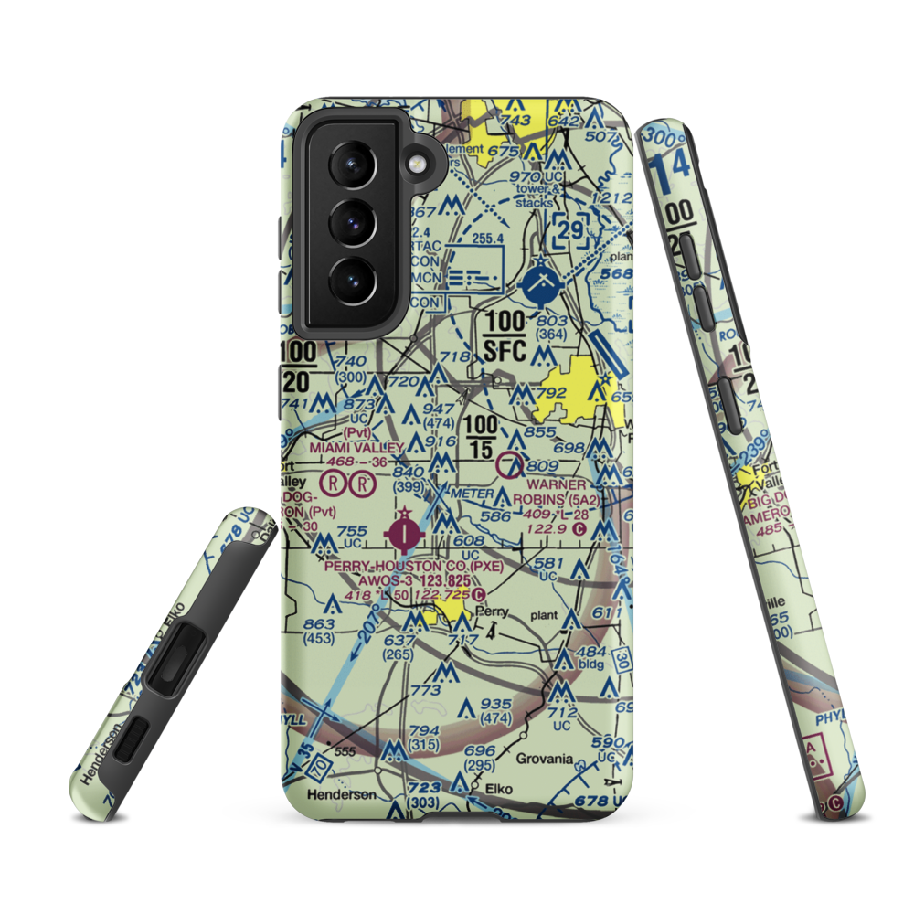 Peachtree Landings Airport (5GE1) VFR Sectional Samsung Phone Case Samsung Galaxy S21 Ultra model shown