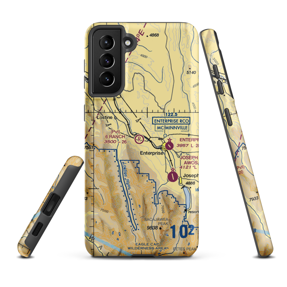 Peacock Ranch Airport (05OR) VFR Sectional Samsung Phone Case Samsung Galaxy S21 FE model shown