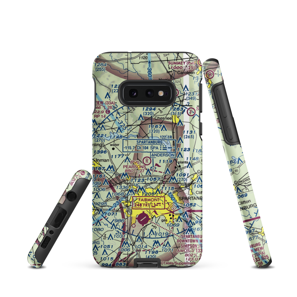 Pearson's Farm Airport (SC40) VFR Sectional Samsung Phone Case Samsung Galaxy S10e model shown