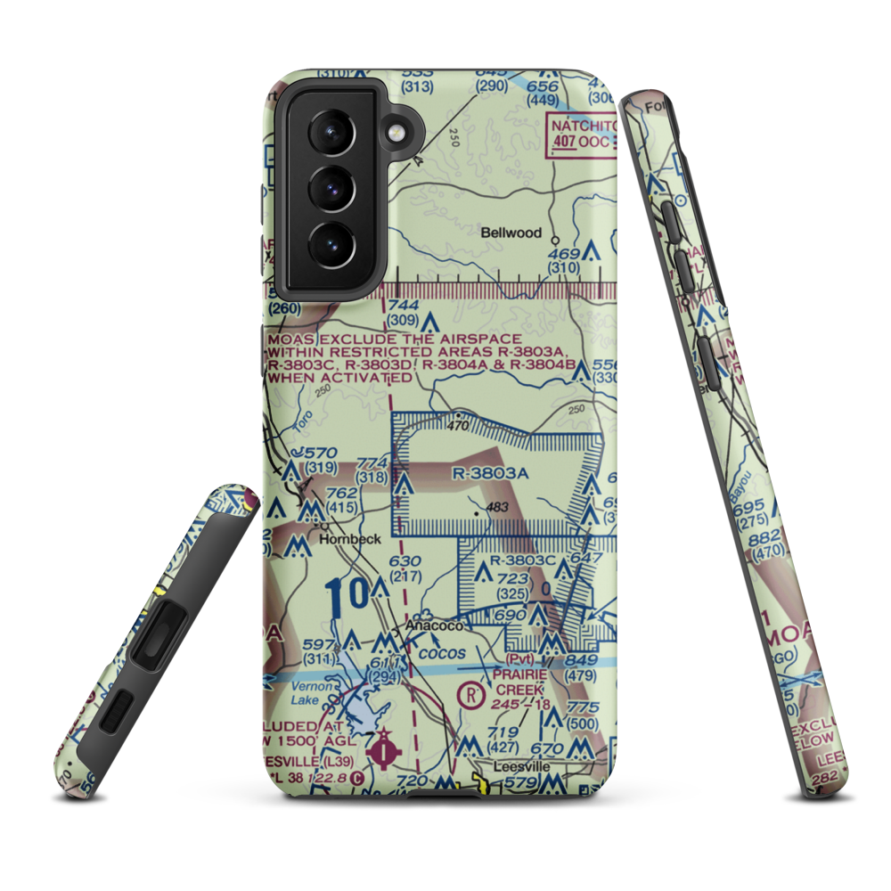 Peason Landing Strip (AWC) VFR Sectional Samsung Phone Case Samsung Galaxy S21 FE model shown