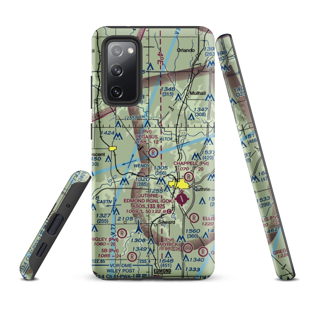 Pegasus Airpark (74OK) VFR Sectional Samsung Phone Case Samsung Galaxy S20 FE model shown