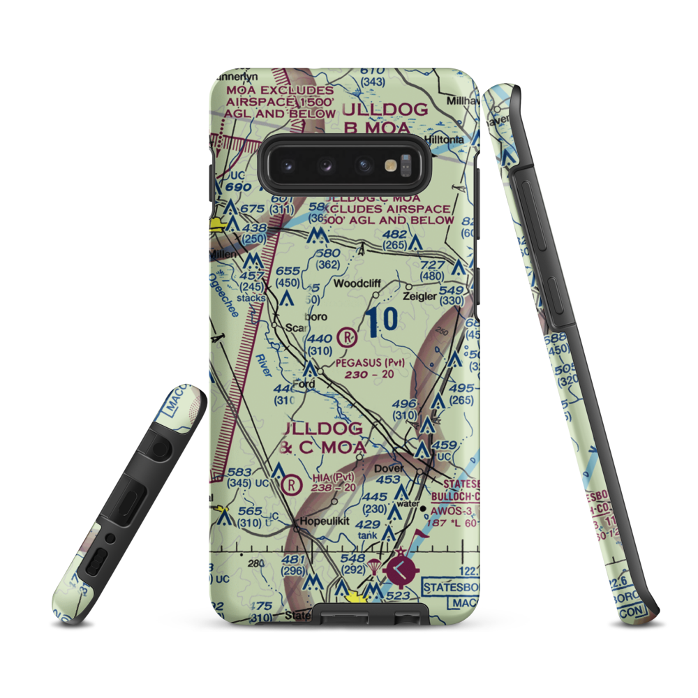 Pegasus Ranch Airport (0GE9) VFR Sectional Samsung Phone Case Samsung Galaxy S10 Plus model shown