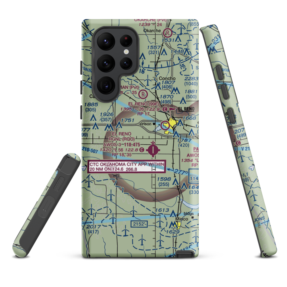 Pellar Farm Airport (28OK) VFR Sectional Samsung Phone Case Samsung Galaxy S22 Ultra model shown