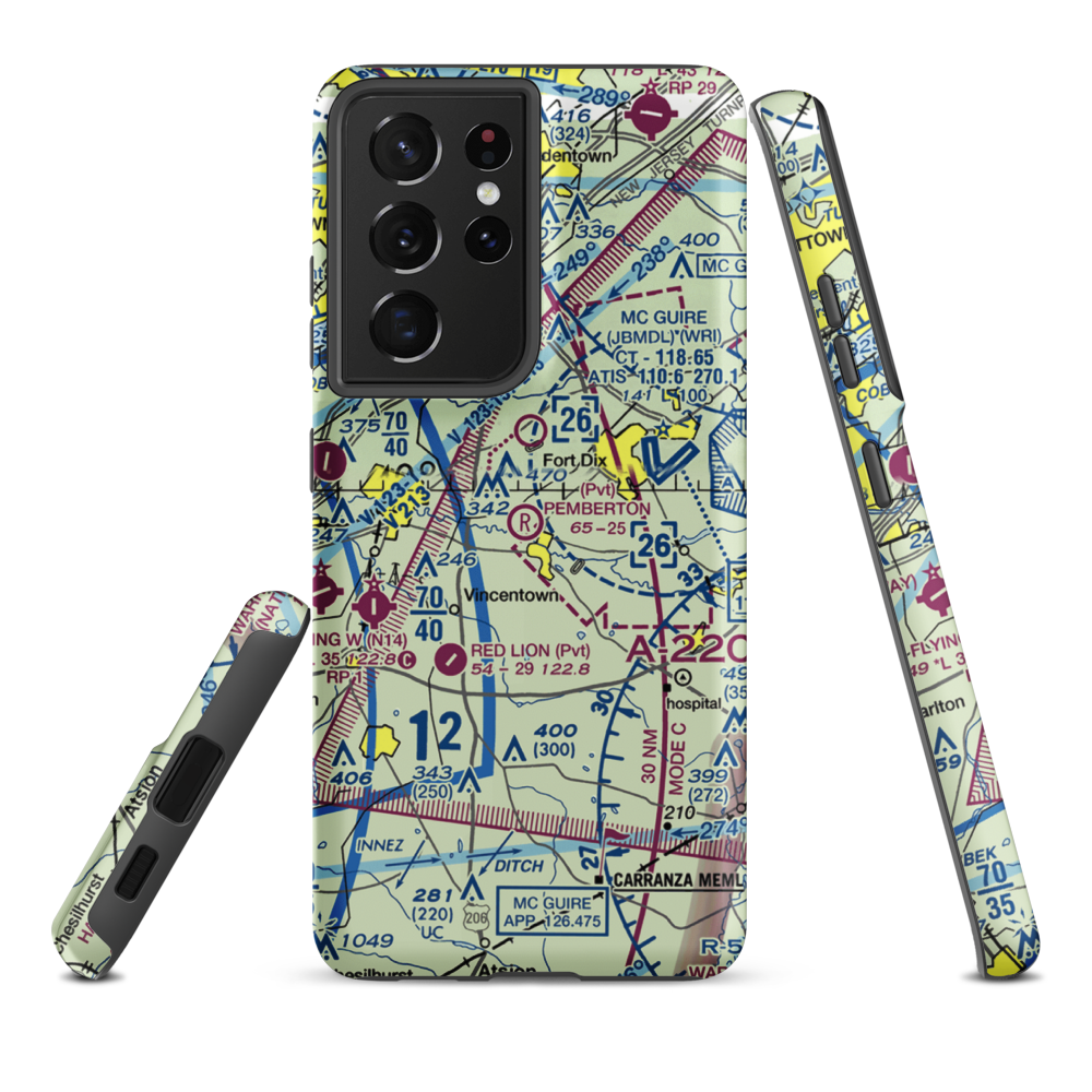 Pemberton Airport (3NJ1) VFR Sectional Samsung Phone Case Samsung Galaxy S21 Plus model shown