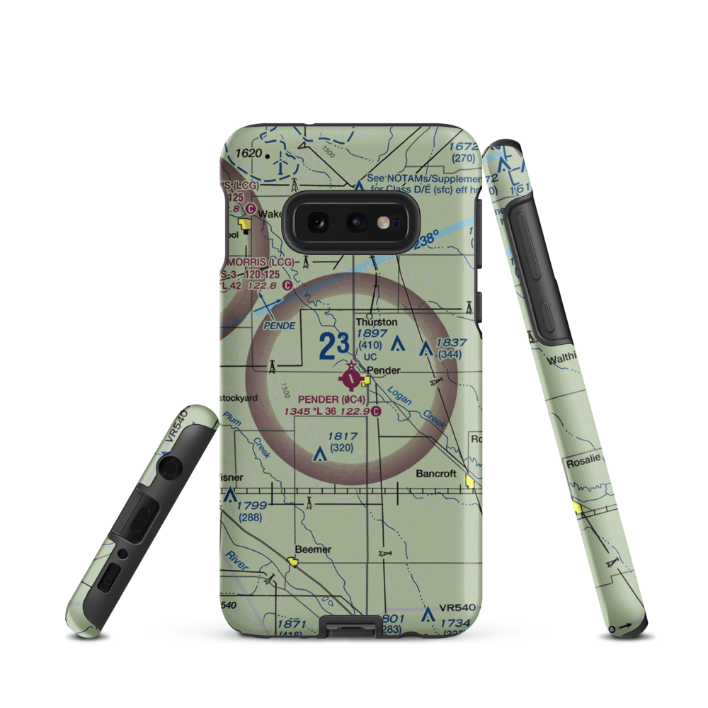 Pender Municipal Airport (0C4) VFR Sectional Samsung Phone Case Samsung Galaxy S10 Plus model shown