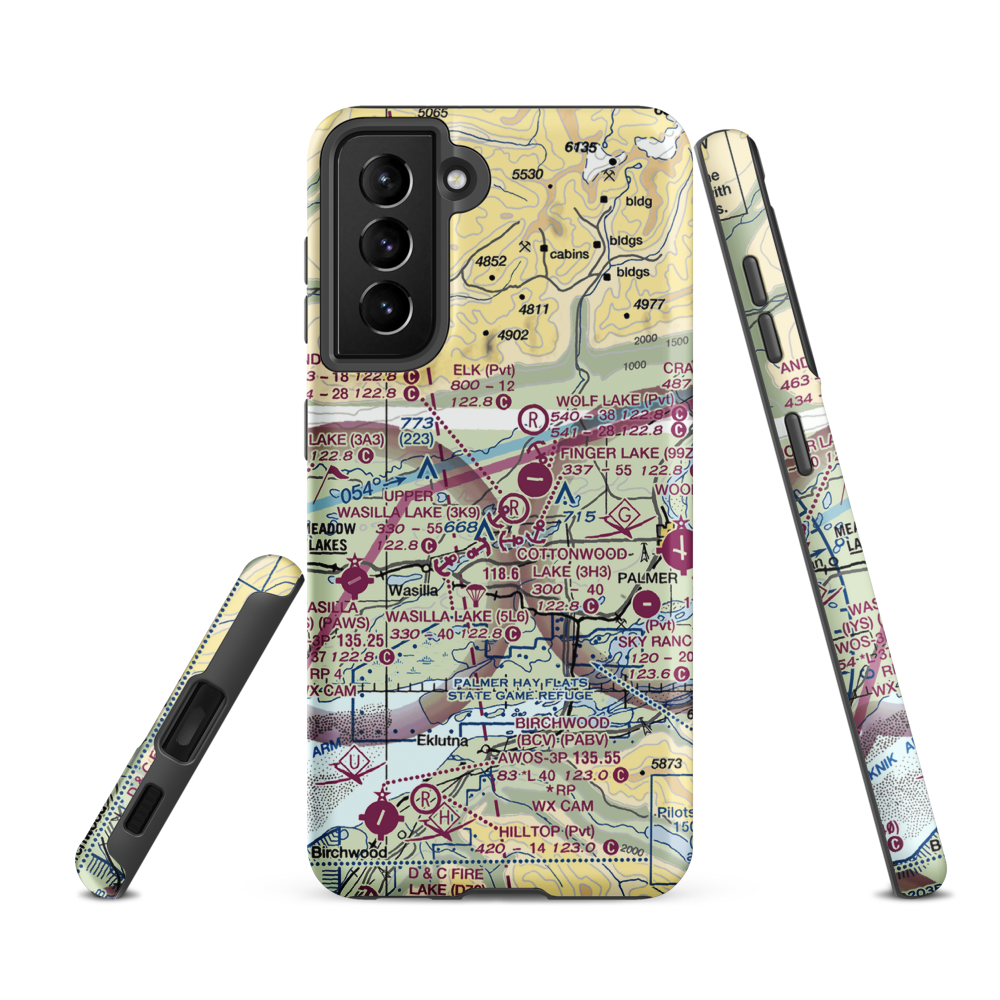 Penderosa Airport (59AK) VFR Sectional Samsung Phone Case Samsung Galaxy S21 Ultra model shown