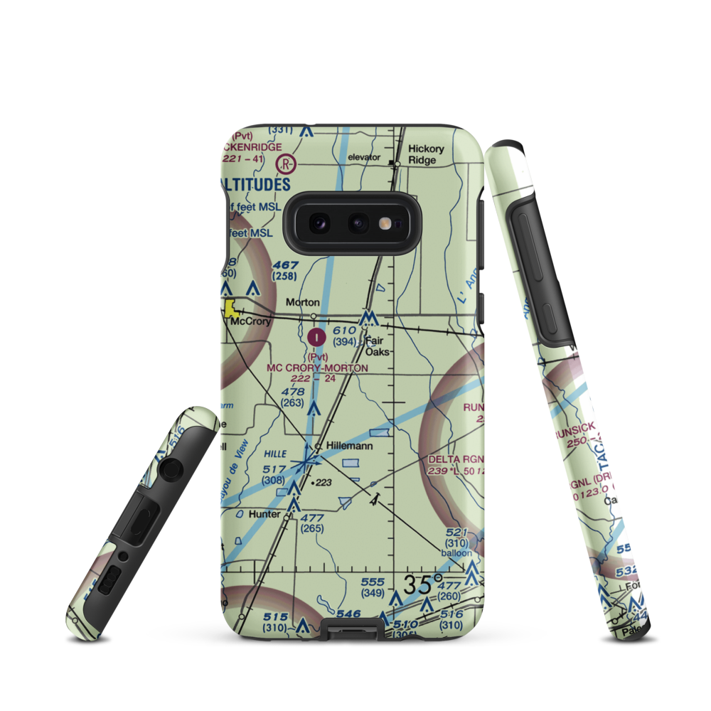 Penrose Airport (AR46) VFR Sectional Samsung Phone Case Samsung Galaxy S10e model shown