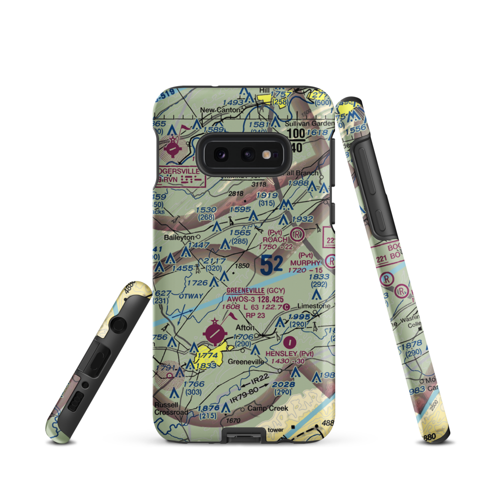 Pensinger Airport (TN99) VFR Sectional Samsung Phone Case Samsung Galaxy S10 Plus model shown