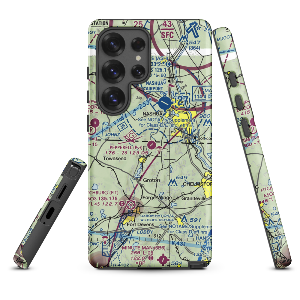 Pepperell Airport (26MA) VFR Sectional Samsung Phone Case Samsung Galaxy S25 Ultra model shown