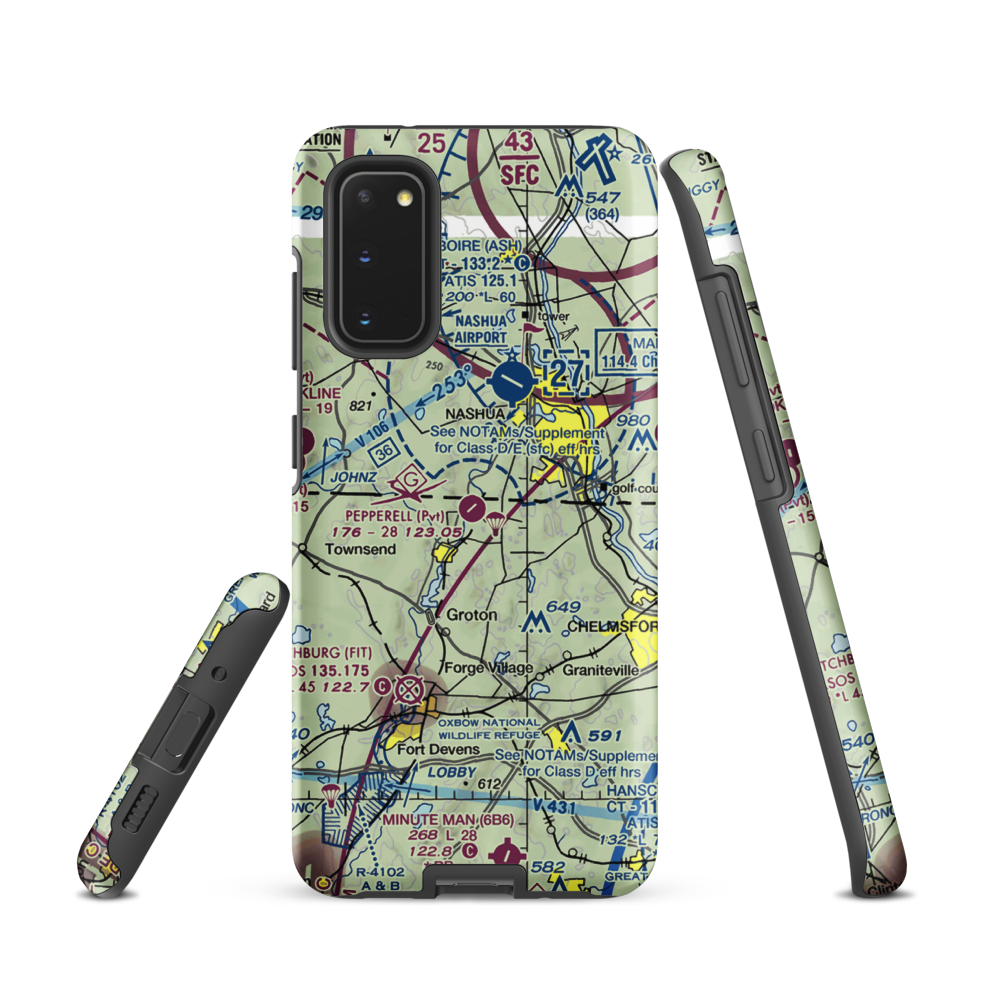 Pepperell Airport (26MA) VFR Sectional Samsung Phone Case Samsung Galaxy S20 model shown