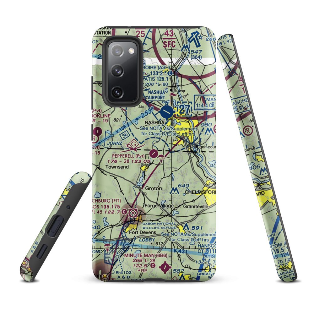 Pepperell Airport (26MA) VFR Sectional Samsung Phone Case Samsung Galaxy S20 FE model shown
