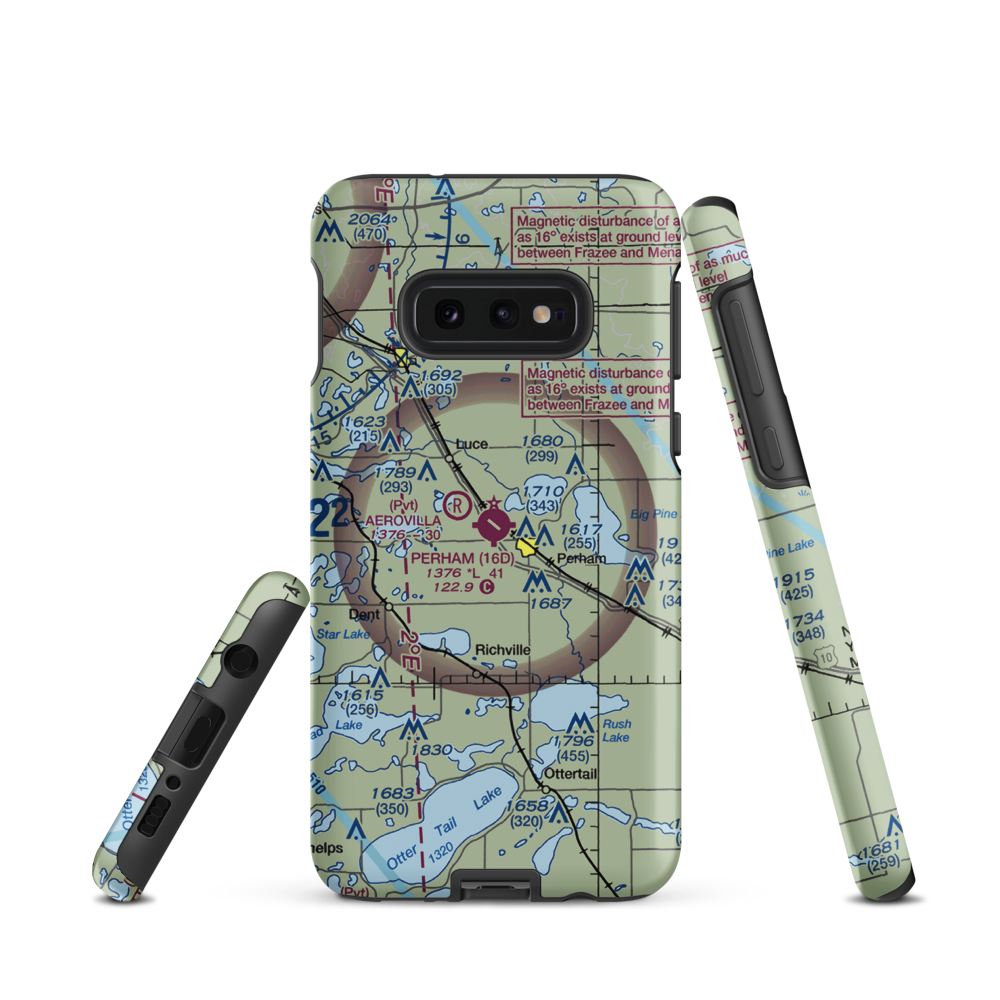 Perham Municipal Airport (16D) VFR Sectional Samsung Phone Case Samsung Galaxy S10e model shown