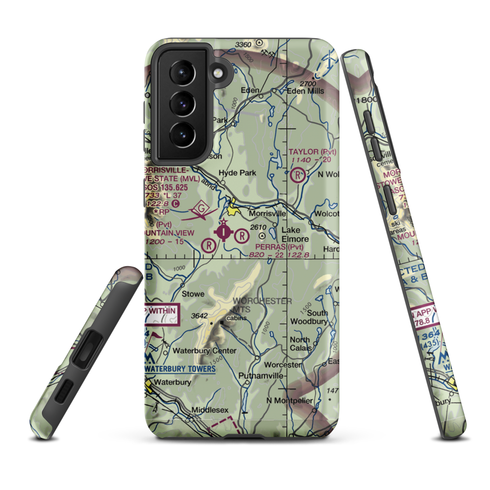 Perras Field (VT44) VFR Sectional Samsung Phone Case Samsung Galaxy S21 FE model shown