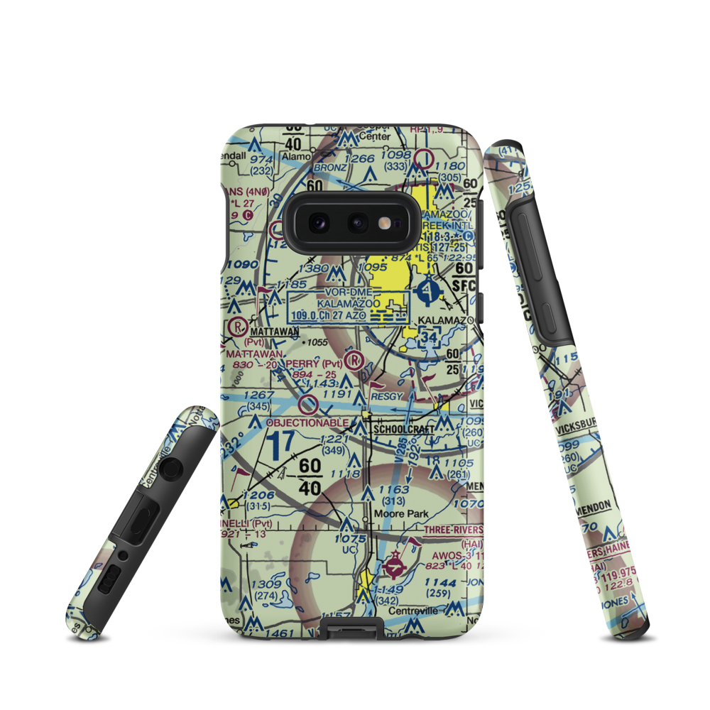 Perry Airport (MI89) VFR Sectional Samsung Phone Case Samsung Galaxy S10 Plus model shown