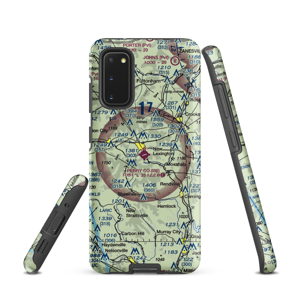 Perry County Airport (I86) VFR Sectional Samsung Phone Case Samsung Galaxy S20 model shown