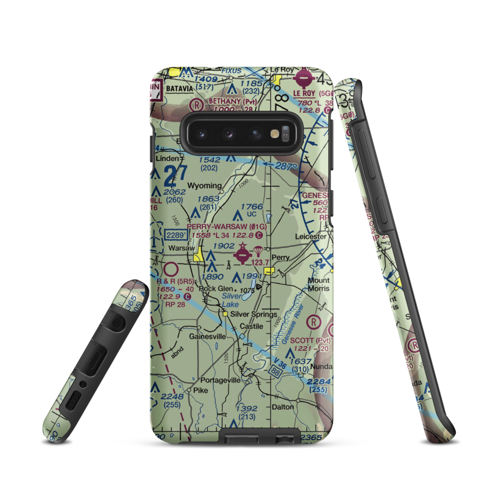 Perry-Warsaw Airport (01G) VFR Sectional Samsung Phone Case Samsung Galaxy S10 model shown