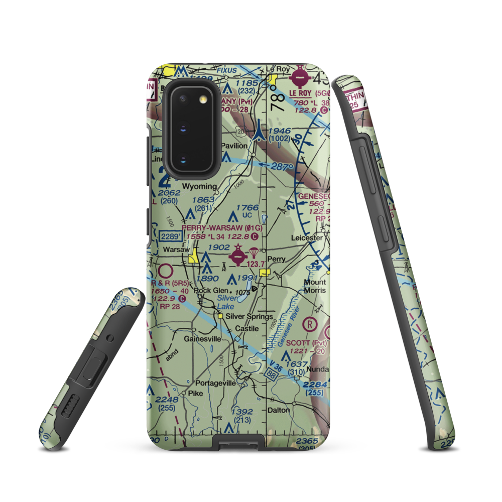 Perry-Warsaw Airport (01G) VFR Sectional Samsung Phone Case Samsung Galaxy S20 model shown