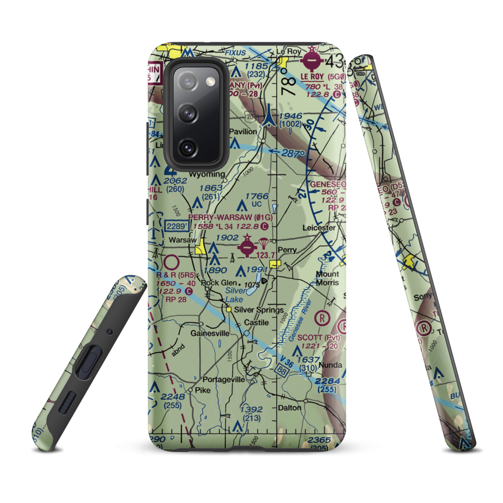 Perry-Warsaw Airport (01G) VFR Sectional Samsung Phone Case Samsung Galaxy S20 FE model shown