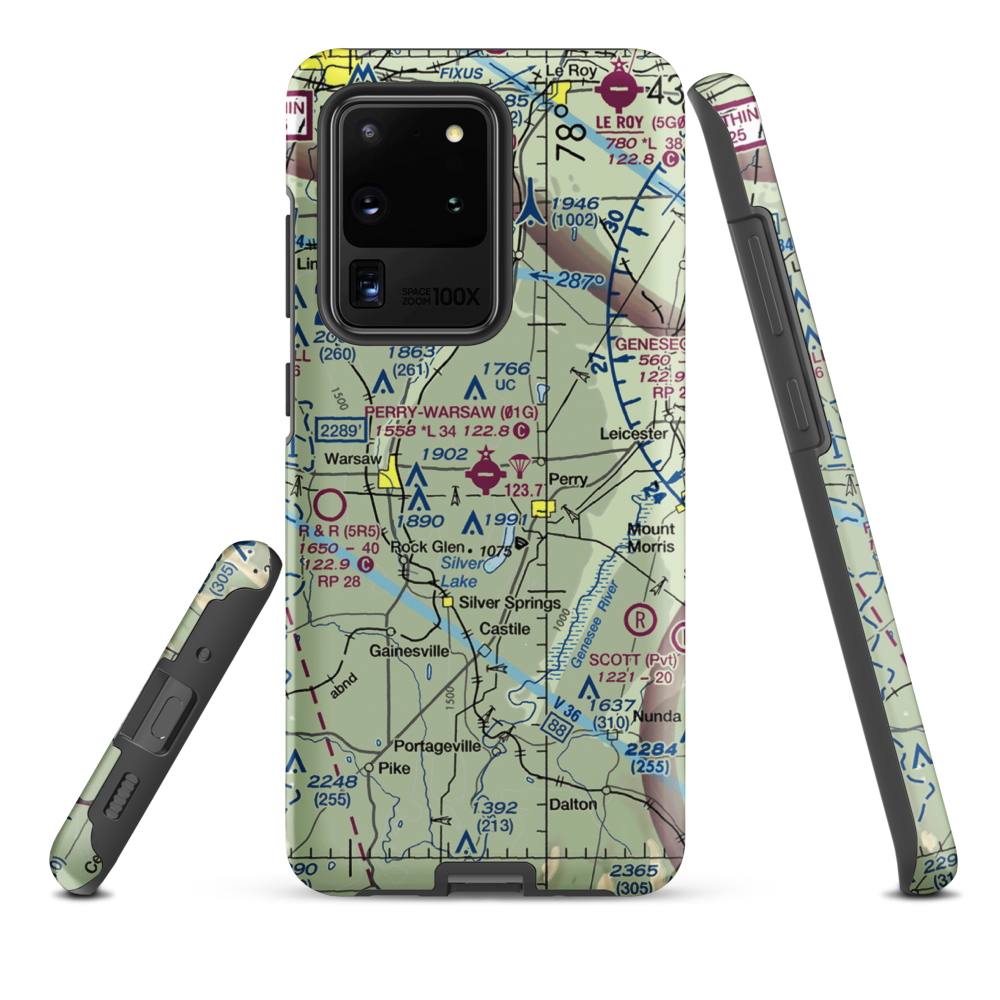 Perry-Warsaw Airport (01G) VFR Sectional Samsung Phone Case Samsung Galaxy S20 Ultra model shown