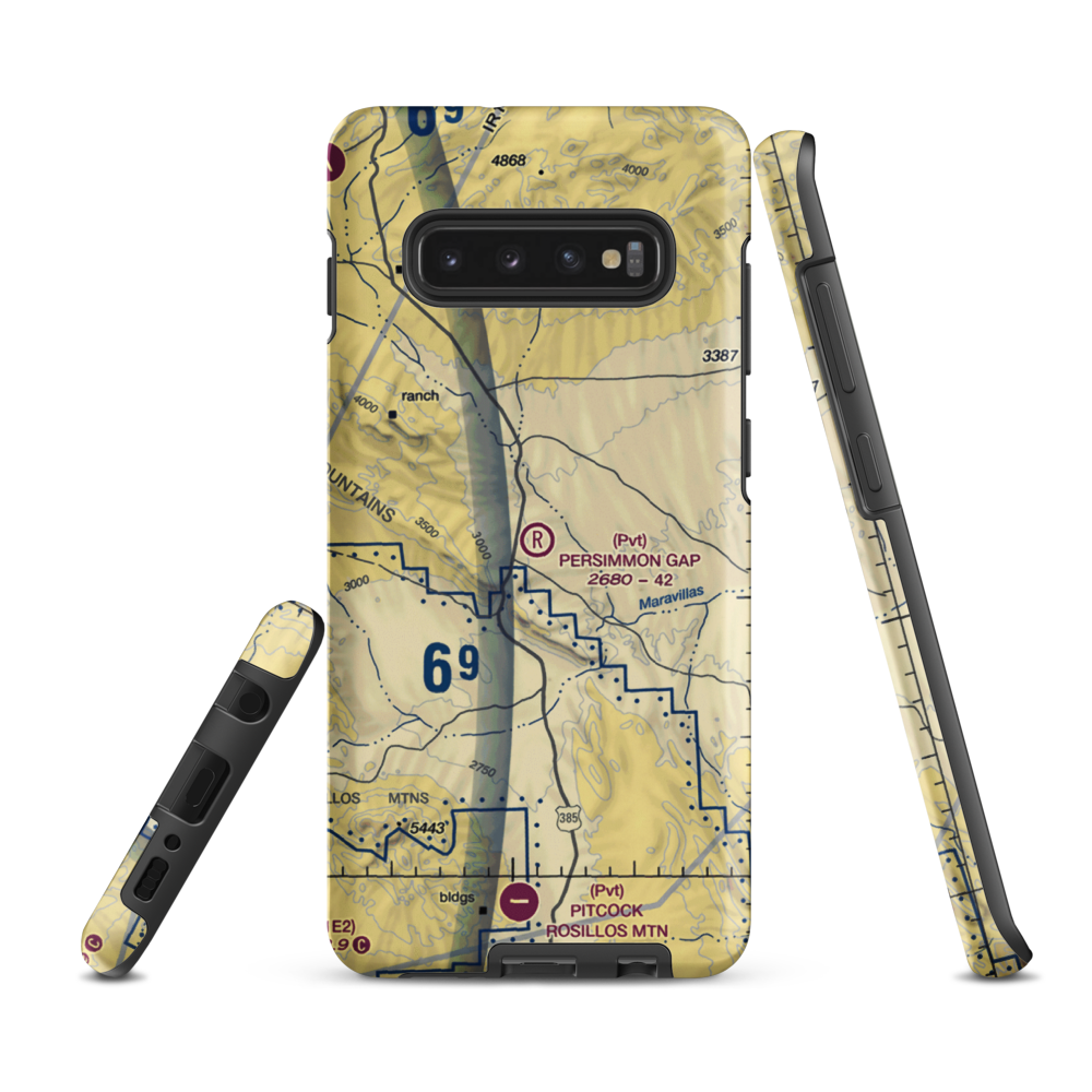 Persimmon Gap Ranch Airport (TA64) VFR Sectional Samsung Phone Case Samsung Galaxy S10e model shown