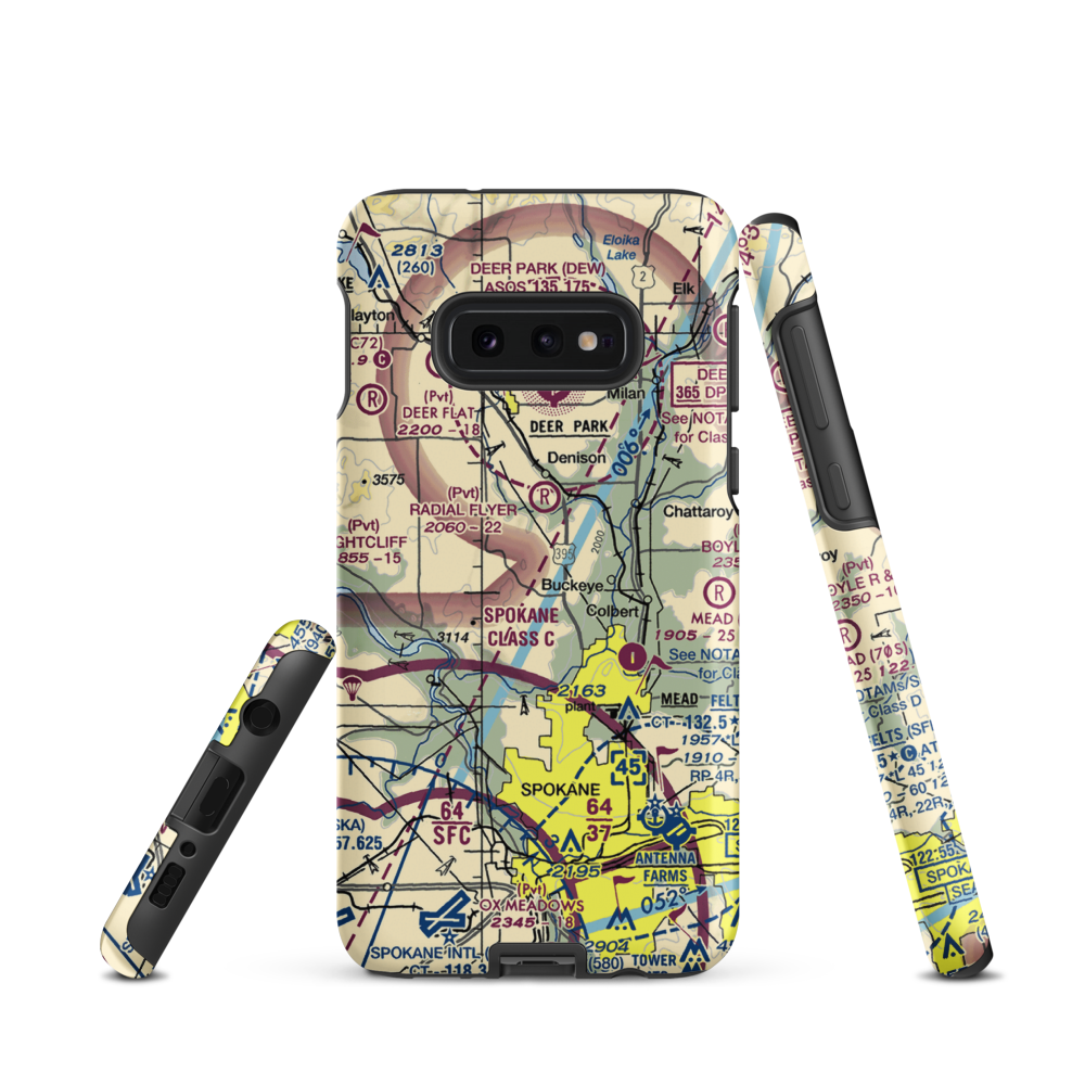 Pete's Airport (WN14) VFR Sectional Samsung Phone Case Samsung Galaxy S10e model shown