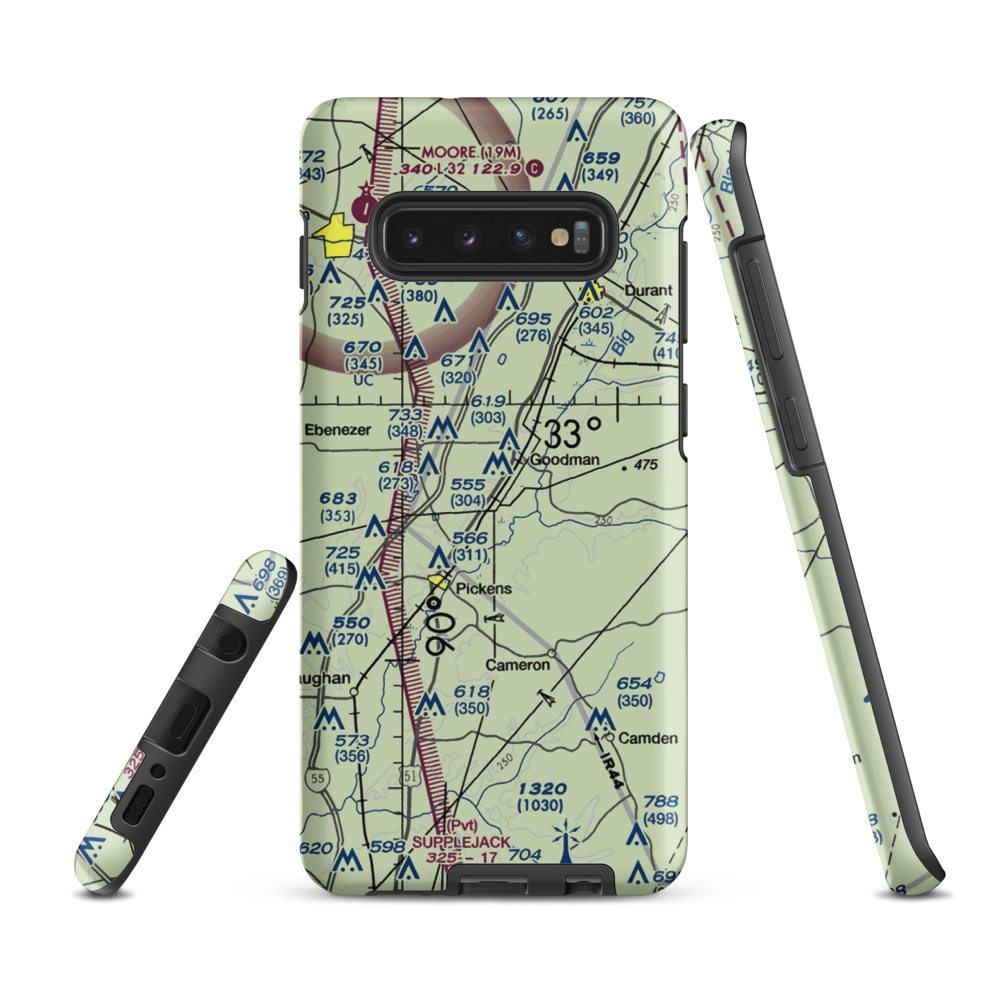 Peterson Airport (1MS2) VFR Sectional Samsung Phone Case Samsung Galaxy S10 Plus model shown