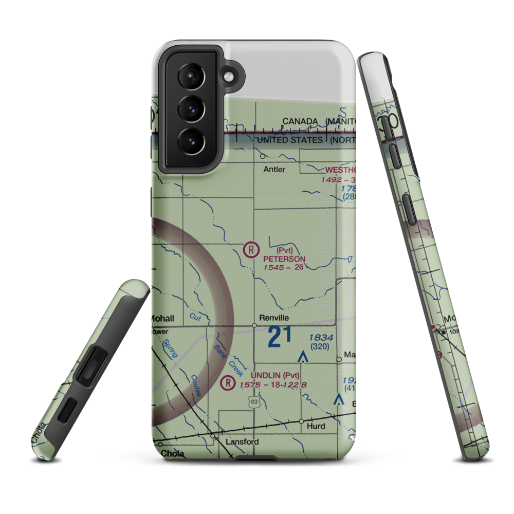 Peterson Airstrip (4NA3) VFR Sectional Samsung Phone Case Samsung Galaxy S21 Plus model shown