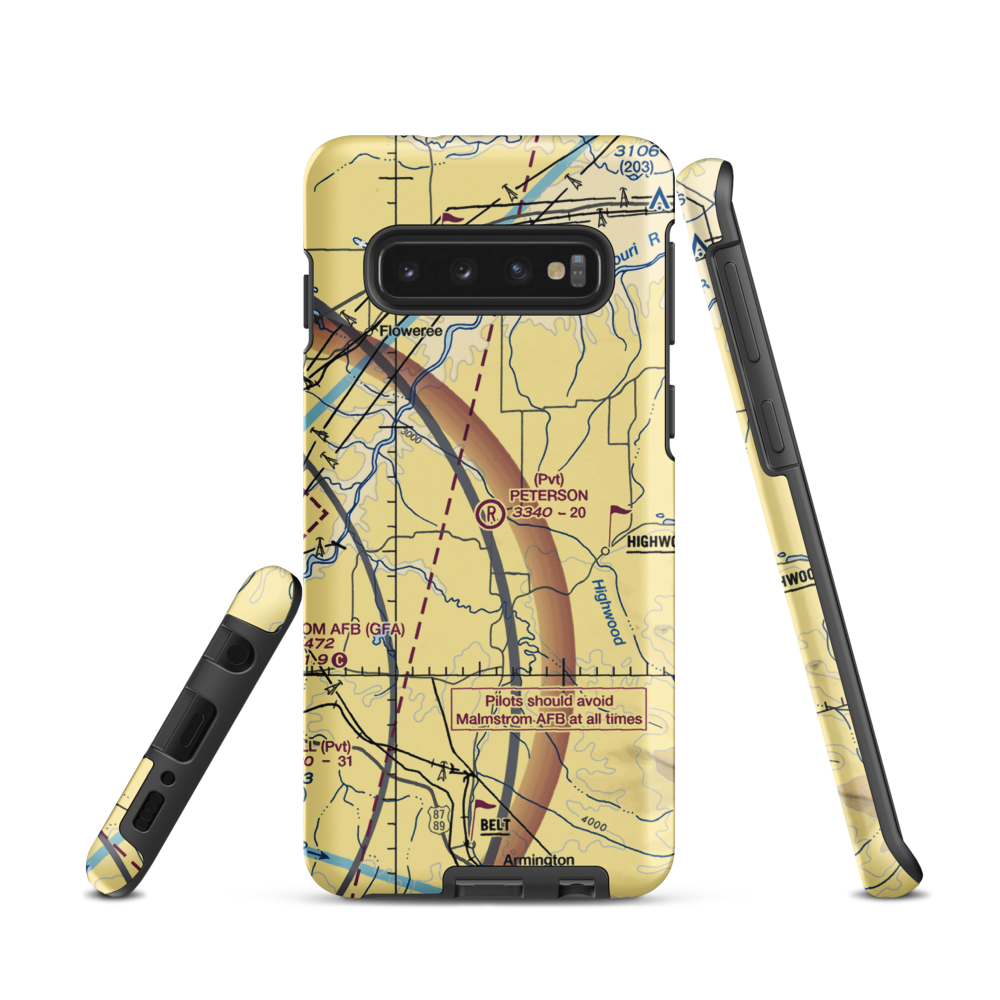 Peterson Ranch Airport (MT77) VFR Sectional Samsung Phone Case Samsung Galaxy S10 model shown
