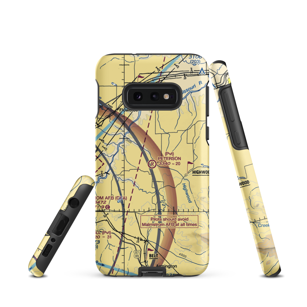 Peterson Ranch Airport (MT77) VFR Sectional Samsung Phone Case Samsung Galaxy S10e model shown