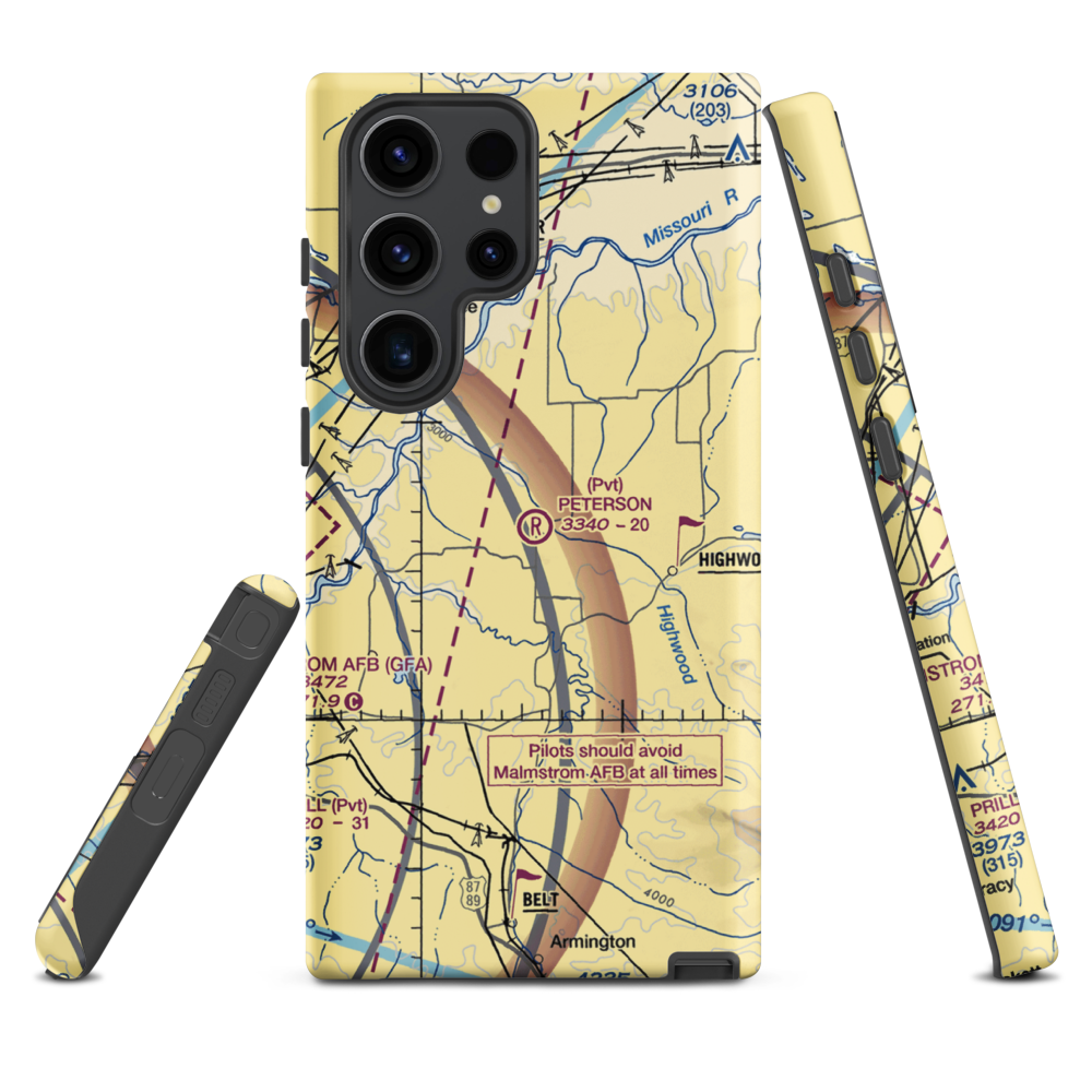 Peterson Ranch Airport (MT77) VFR Sectional Samsung Phone Case Samsung Galaxy S23 Ultra model shown