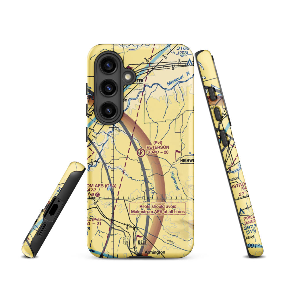 Peterson Ranch Airport (MT77) VFR Sectional Samsung Phone Case Samsung Galaxy S24 model shown