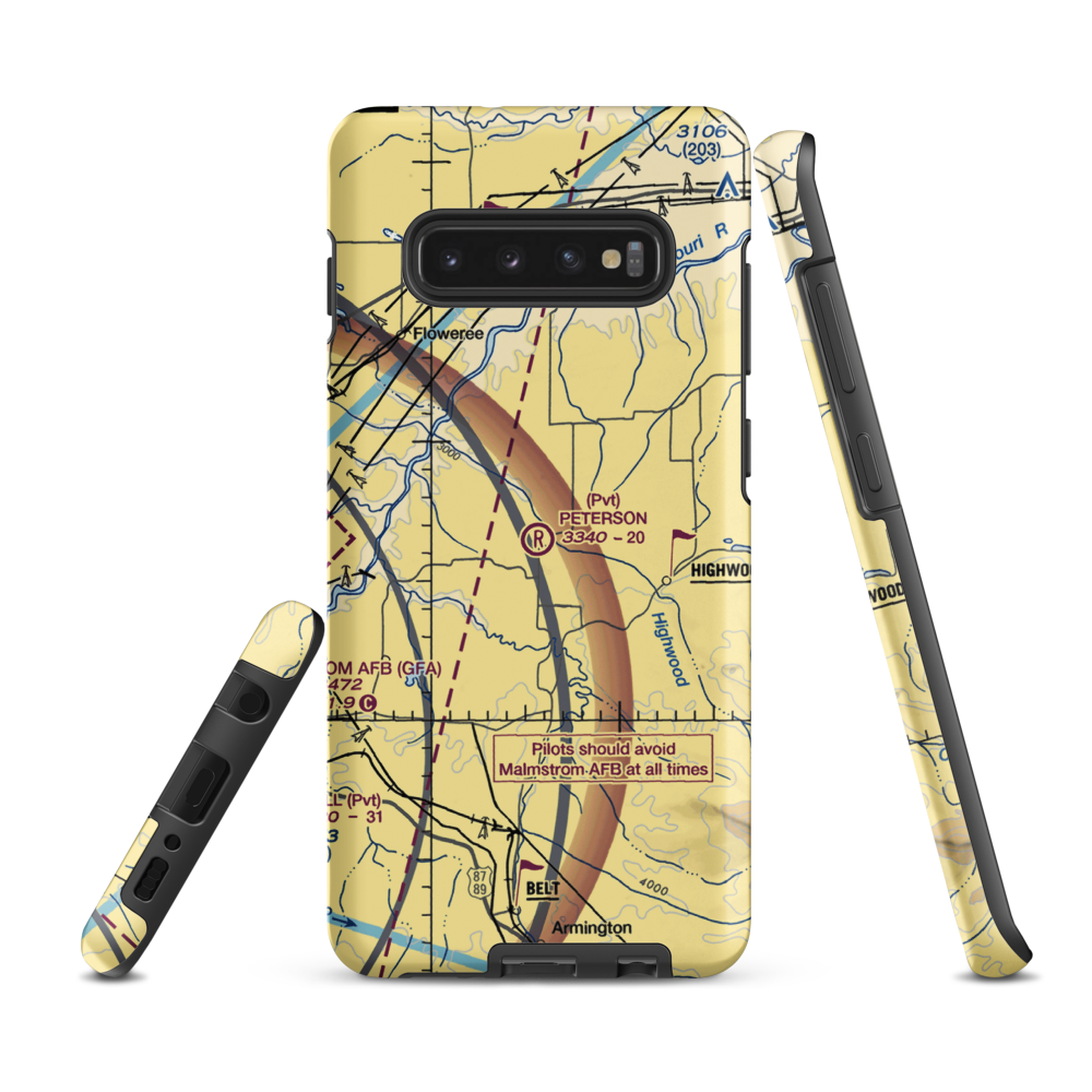 Peterson Ranch Airport (MT77) VFR Sectional Samsung Phone Case Samsung Galaxy S10 Plus model shown
