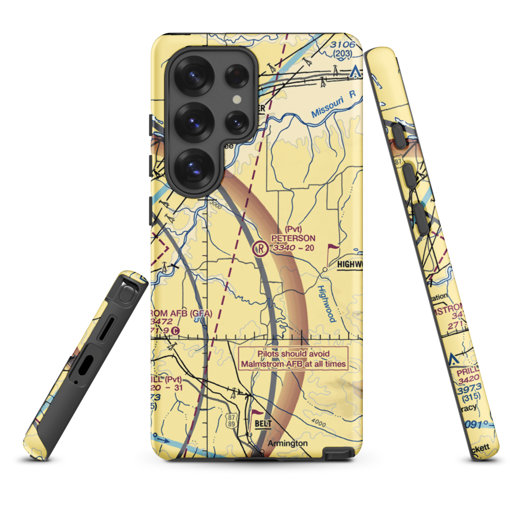 Peterson Ranch Airport (MT77) VFR Sectional Samsung Phone Case Samsung Galaxy S25 Ultra model shown