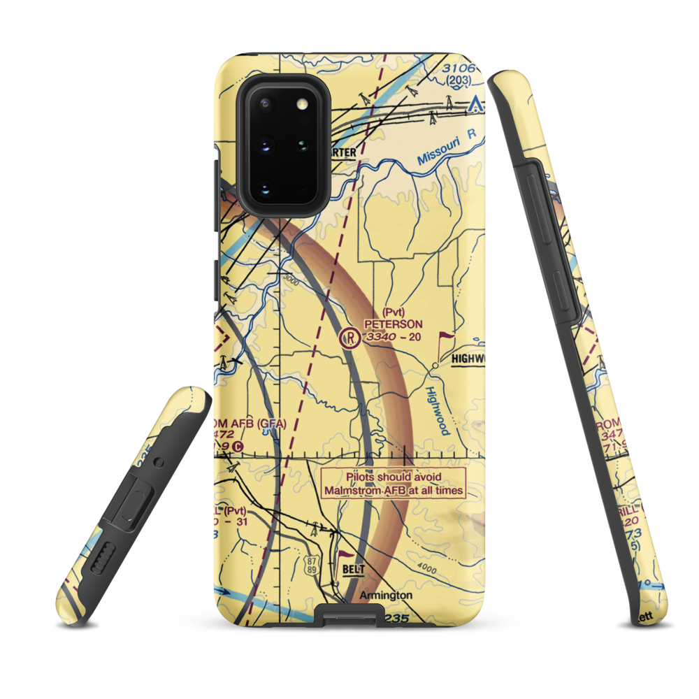 Peterson Ranch Airport (MT77) VFR Sectional Samsung Phone Case Samsung Galaxy S20 Plus model shown