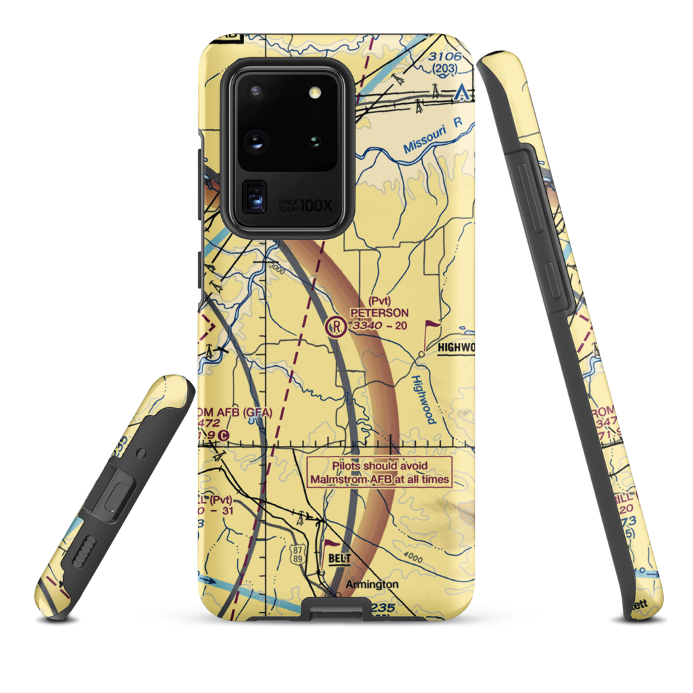 Peterson Ranch Airport (MT77) VFR Sectional Samsung Phone Case Samsung Galaxy S20 Ultra model shown