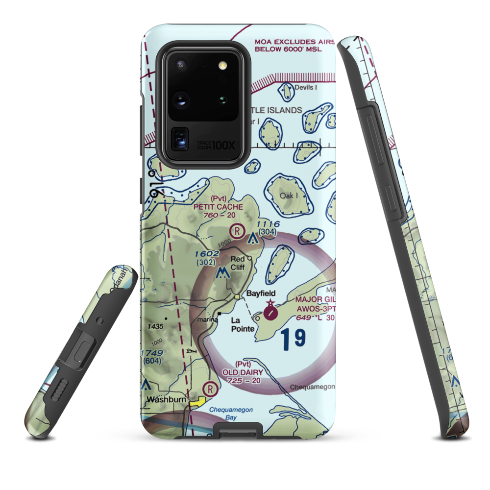 Petit Cache Airport (WS19) VFR Sectional Samsung Phone Case Samsung Galaxy S20 Ultra model shown