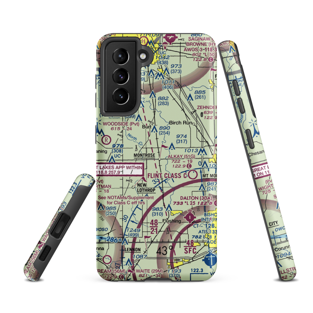 Pewanogowink-Banks Airport (MI43) VFR Sectional Samsung Phone Case Samsung Galaxy S21 Ultra model shown