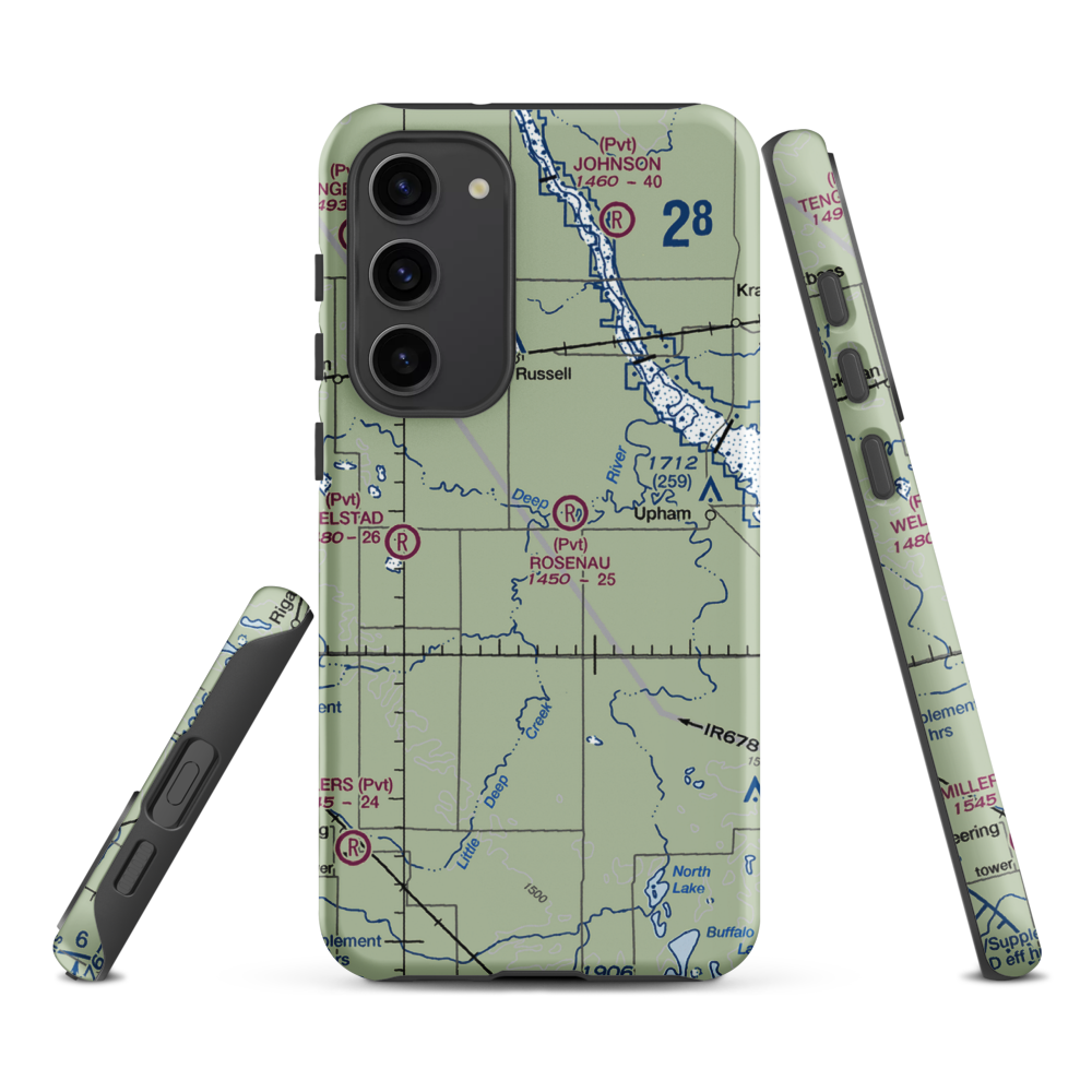 Pfau Private Airport (4ND4) VFR Sectional Samsung Phone Case Samsung Galaxy S23 Plus model shown