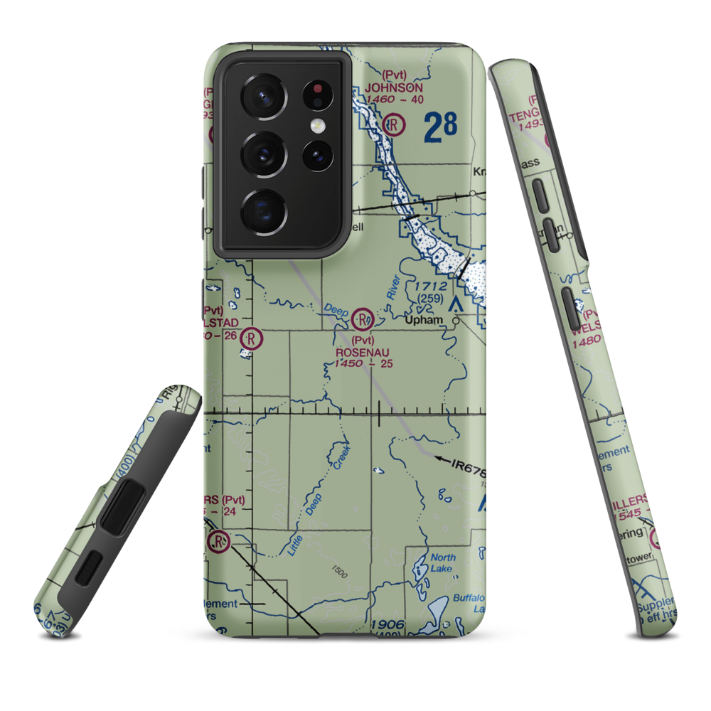 Pfau Private Airport (4ND4) VFR Sectional Samsung Phone Case Samsung Galaxy S21 Plus model shown