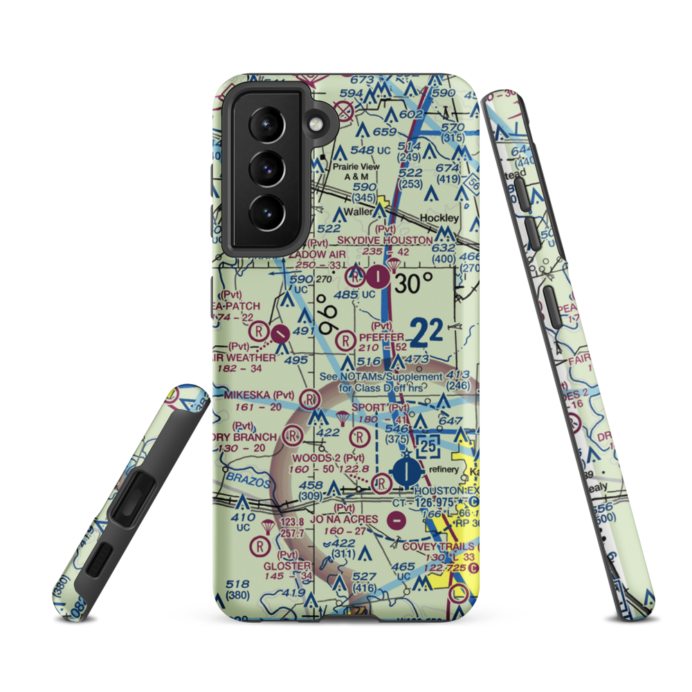 Pfeffer & Son Farms Airport (4XS0) VFR Sectional Samsung Phone Case Samsung Galaxy S21 FE model shown