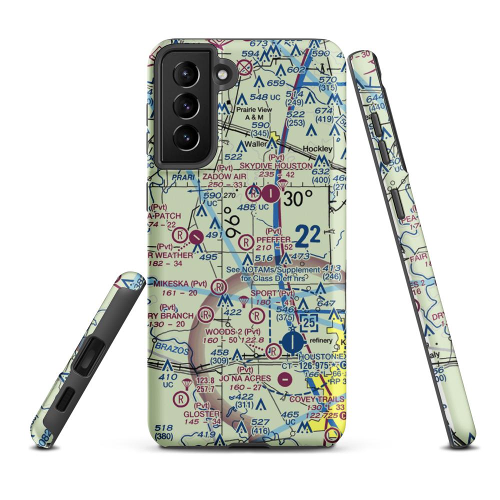 Pfeffer & Son Farms Airport (4XS0) VFR Sectional Samsung Phone Case Samsung Galaxy S21 FE model shown