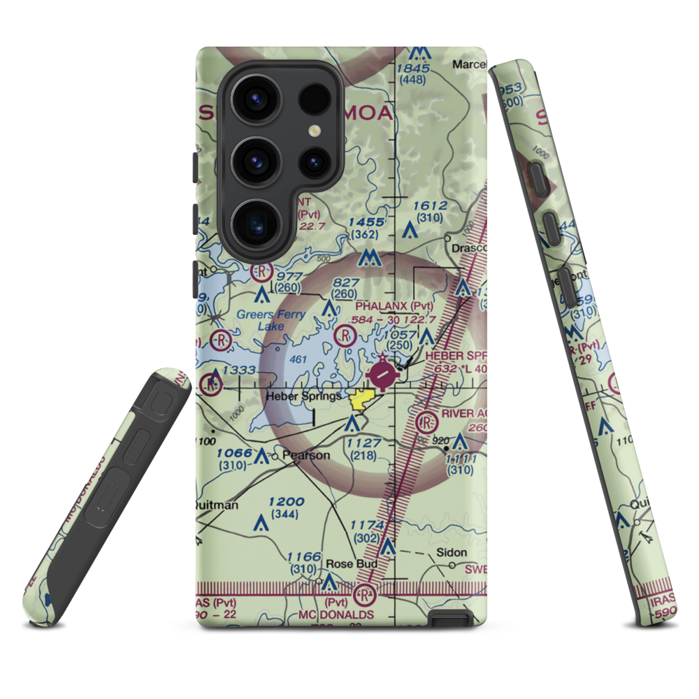 Phalanx Airport (30AR) VFR Sectional Samsung Phone Case Samsung Galaxy S23 Ultra model shown
