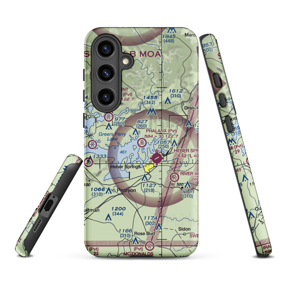 Phalanx Airport (30AR) VFR Sectional Samsung Phone Case Samsung Galaxy S24 Plus model shown