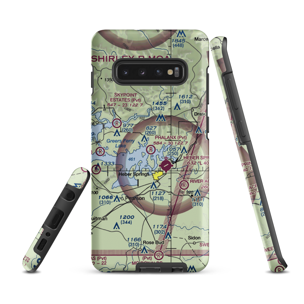 Phalanx Airport (30AR) VFR Sectional Samsung Phone Case Samsung Galaxy S10 Plus model shown